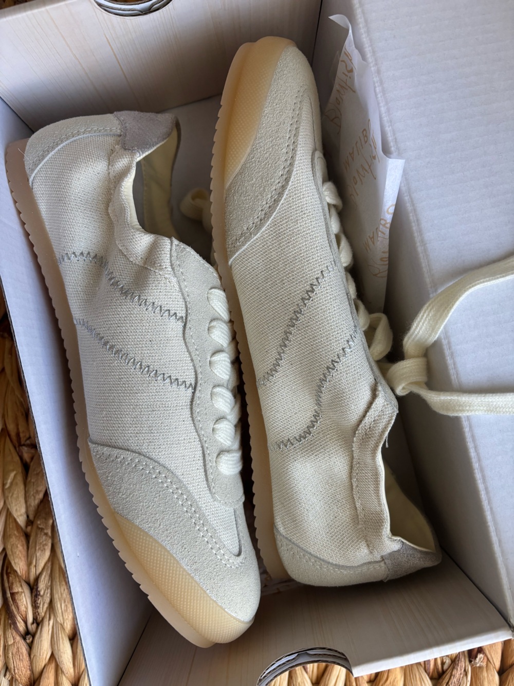 NIB Blowfish Malibu Women's Neutral Canvas Sneaker - Glitter White/Cream - Picture 8 of 11